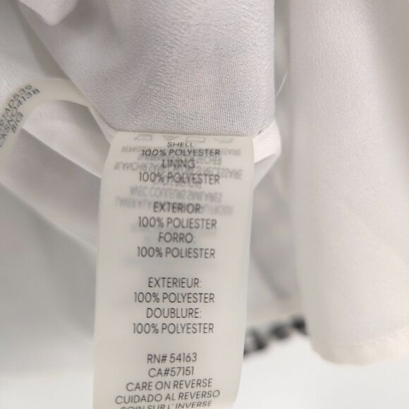 Calvin Klein chiffon flare sleeve gingham tunic top womens Size XL black white - Picture 8 of 11